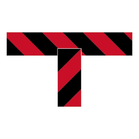 Superior Mark Floor Markings, Ts, 2in, Red/Black Hazard IN-40-660